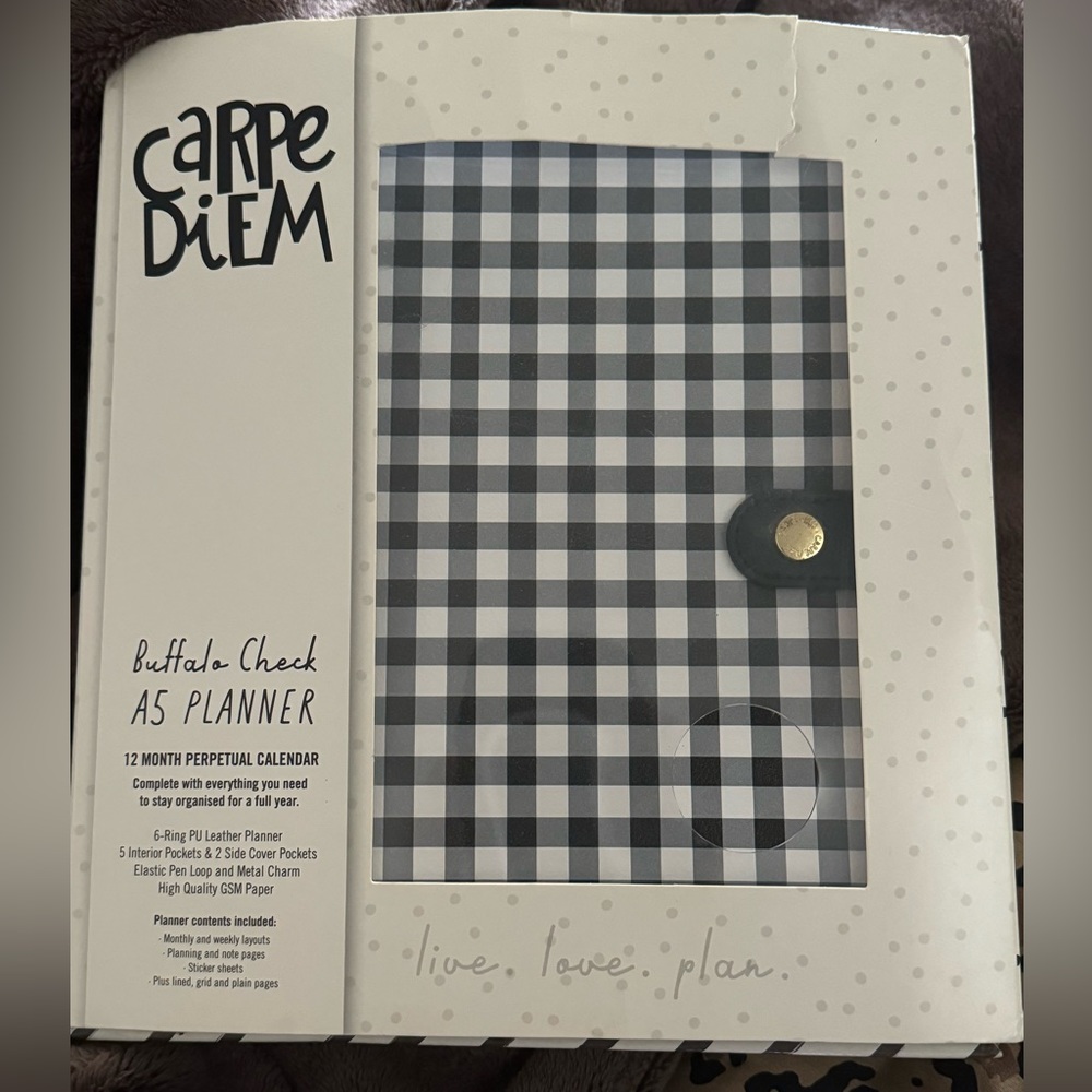 Carpe Diem Buffalo Check A5 Planner